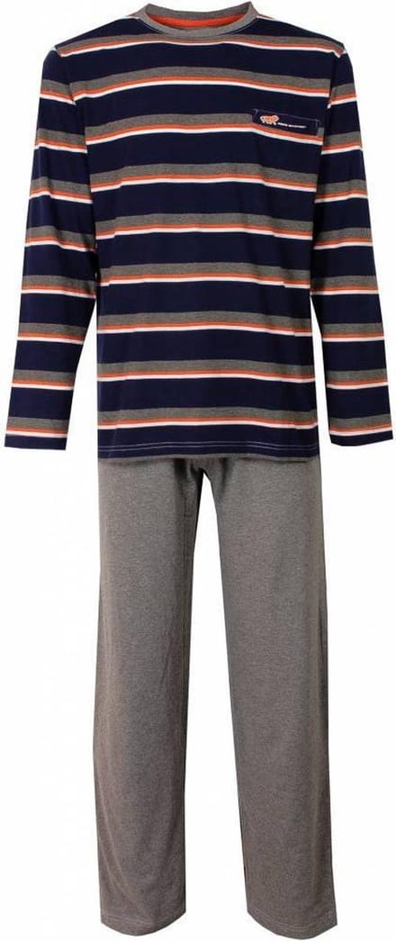 MEQ Heren Pyjama - Pyjama Set - 100% katoen - Grijs - Maat S