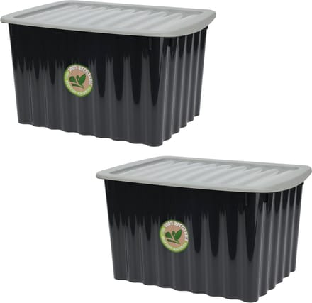 Storage Solutions Opbergdozen/organizers met deksel 3x stuks - kunststof - 27 L