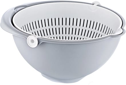 Kom-twee-in-één vergiet-mengkom 'Stella', groot, Scandinavisch blauw.