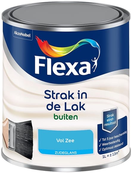 Flexa - Strak In De Lak Buitenlak Zijdeglans - Vol Zee - Mengverf - 1 L