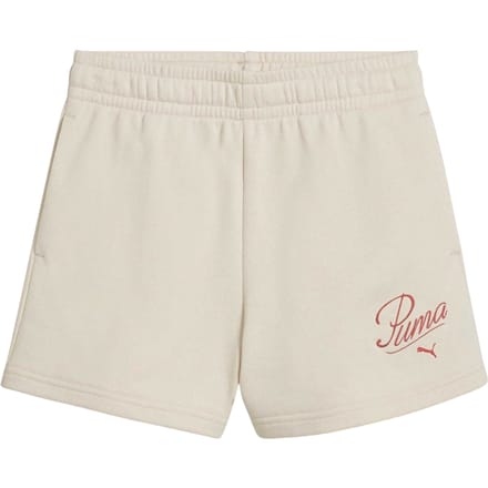 Puma Fleece-shorts met opschrift voor kinderen (Alpenwit)