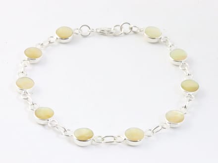 Hoogglans zilveren armband met goudkleurige schelp