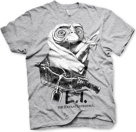 E.T. Biking T-shirt met distressed-look, heathergrijs