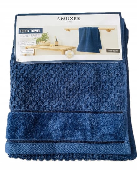 Smukee Badhanddoeken Set - 2 stuks, 100% Katoen, 50x90 cm, Donkerblauw