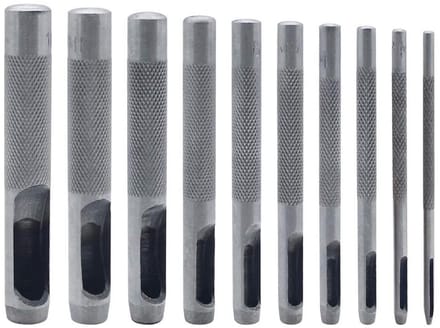 Metalen stansset voor leer 10-delig 1-10 mm