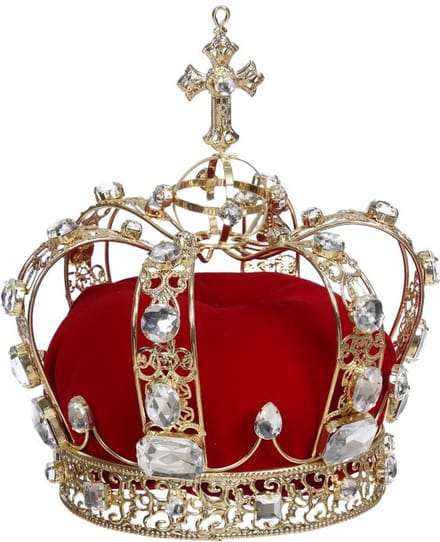 Goodwill Kerstbal-Jewel-Kroon-Piek Parel Goud-Rood Lengte 20 cm