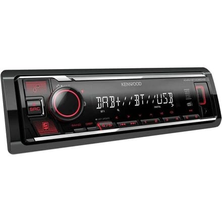 Kenwood KMMBT408DAB Autoradio enkel DIN Bluetooth handsfree, Aansluiting voor stuurbediening, DAB+ tuner