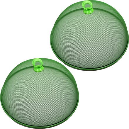 Haushaltshelden Vliegenkap/voedselkap - 4x - groen - metaal - D35 x H16 cm