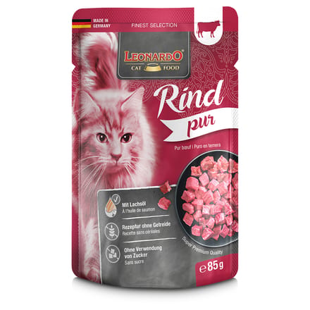 Dubbelpak: Leonardo Finest Selection Zakjes 32 x 85 g Kattenvoer - Puur Rund