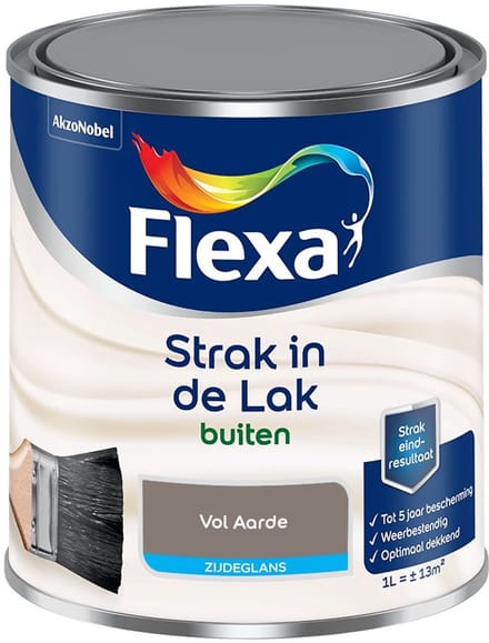 Flexa - Strak In De Lak Buitenlak Zijdeglans - Vol Aarde - Mengverf - 1 L