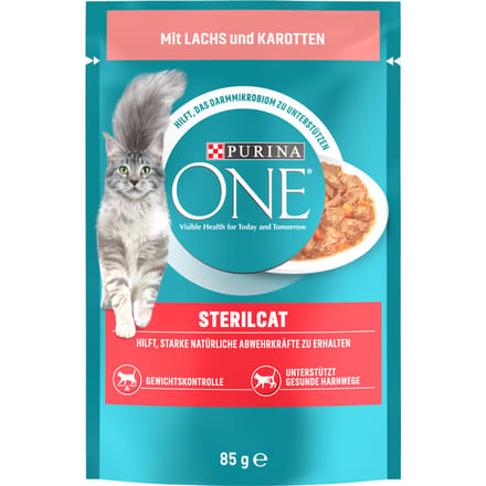Purina ONE Sterilised Kattenvoer - Zalm & Wortels (52 x 85 g)