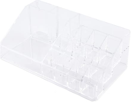 Benson Care Make-up organizer - 16 compartimenten bakje - transparant - kunststof - 22.3 x 12.7 x 8 cm