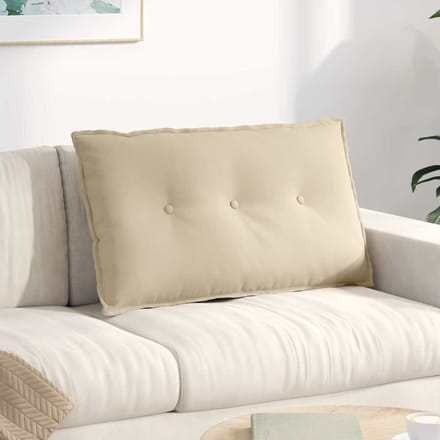 vidaXL - Rugkussen - Crèmekleurig - 80 - x - 50 - cm - Microvezel - Stof