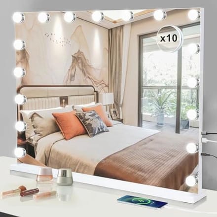 Make-up Spiegel met Dimbare LED Lampen en Verlichting Modi - Wandmontage 50x42 cm