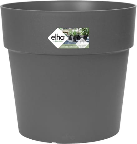 Elho Vibia Straight Rond 25 - Bloempot voor Buiten - Ø 24.3 x H 23.2 cm - Antraciet