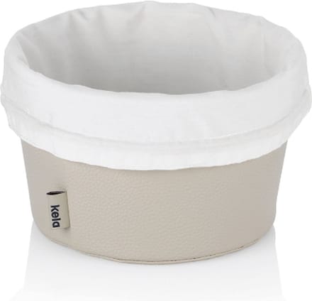 Broodmand, 2-Delig, Kunstleer, Beige, Ø 19 cm - Kela | Grana