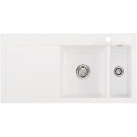 Systemceram Keradomo Mera 100 built-in sink right with manual override, incl. tap hole 507601-12