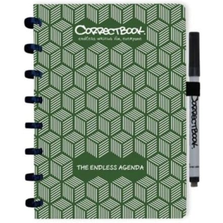 Correctbook Endless Agenda A5, uitwisbaar / herbruikbaar, Forest Green (donkergroen)