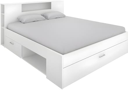 Vente-unique Bedframe hout wit 160 x 200 cm