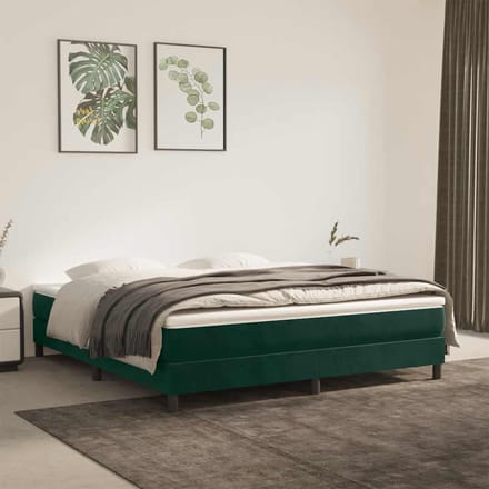 vidaXL - Boxspring - bed - 160x200 - cm - fluweel - donkergroen
