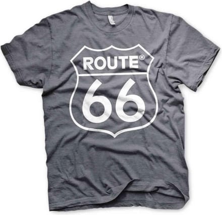 Route 66 Heren Tshirt -L- Logo Grijs