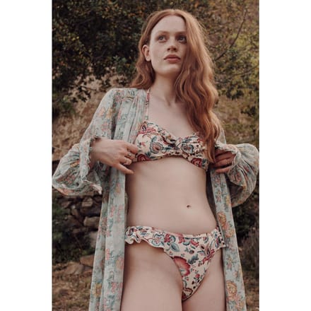 Louise Misha Bikini Top Walnut Cream Indian Flowers Größe: M/L | Bikinis Outlet | Damen | Weiß