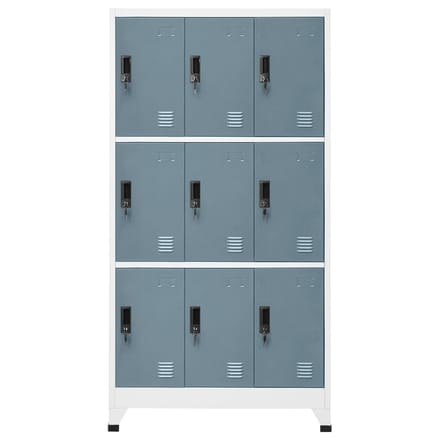 vidaXL - Lockerkast - 90x45x180 - cm - staal - lichtgrijs - en - donkergrijs