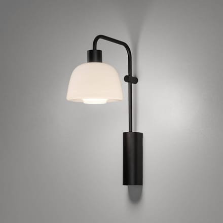 Bover LED wandlamp Drep A/04, wit, glas, zwart, 2.700 K