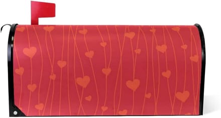 Mailbox Cover - Postbak Bekleding - Tuindecoratie - Magnetische Bevestiging - Standaard Formaat - Rood Hart