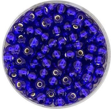 9276-054 Rocailles azuurblauw zilveren kern 4.5mm