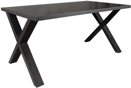 Eettafel melamine Reef zwart 200cm met X-poot langwerpige tafel
