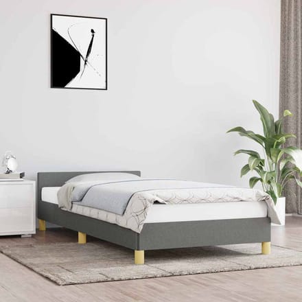 vidaXL - Bedframe - zonder - matras - 100x200 - cm - stof - donkergrijs