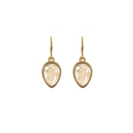 Ivory Cream oorhangers - 18 karaats verguld - Swarovski