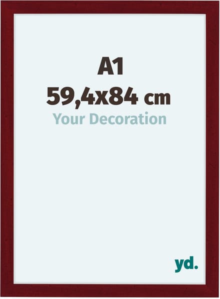 Your Decoration - Fotolijst A1 59,4x84 cm - MDF - Wijnrood Geveegd - Como