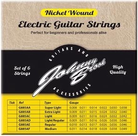 Set van 6 Nickel Wound Elektrische Gitaar Snaren - Gauge Regular