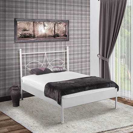 Bed Box Wonen Metalen bed Sun wit 140x200 cm