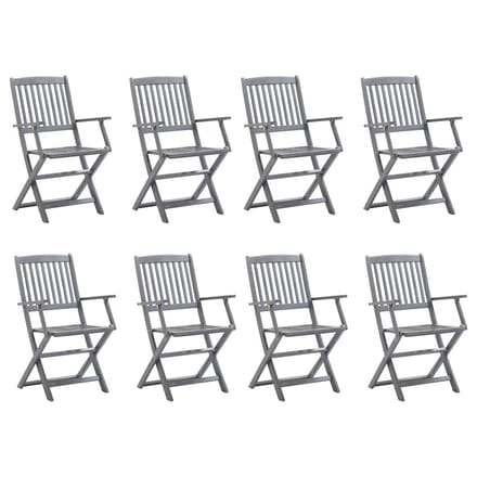 vidaXL - Opklapbare - stoelen, - 8 - stuks, - van - massief - acaciahout