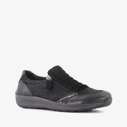 Natuform leren dames sneakers zwart - Maat 36 - Uitneembare zool