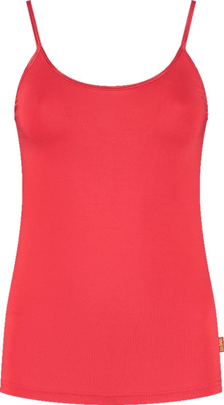 Boru Bamboo - Dames Singlet - Rood - S - Bamboe Hemd - Spaghettibandjes - Ademend - Anti-Bacterieel - 2324