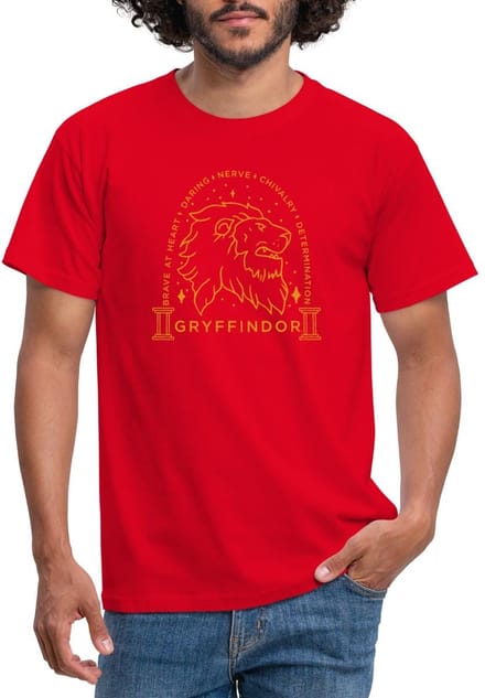 Harry Potter Griffoendor Lineart T-Shirt Heren