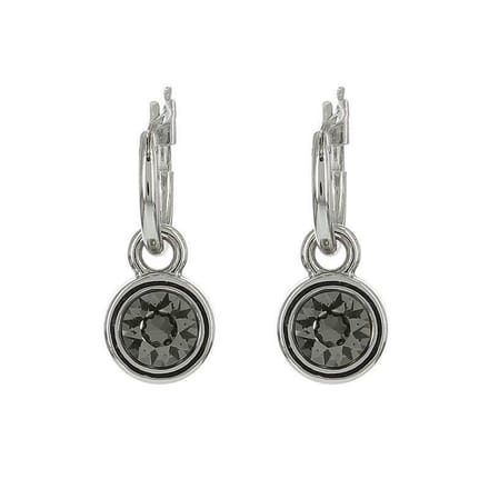 Biba Hang Oorbellen met Swarovski Steentje Silver Night