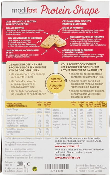 Modifast Protein Shape Koekjes Graan-Chocolade - 3 x 4 x 50 gr - Voordeelverpakking