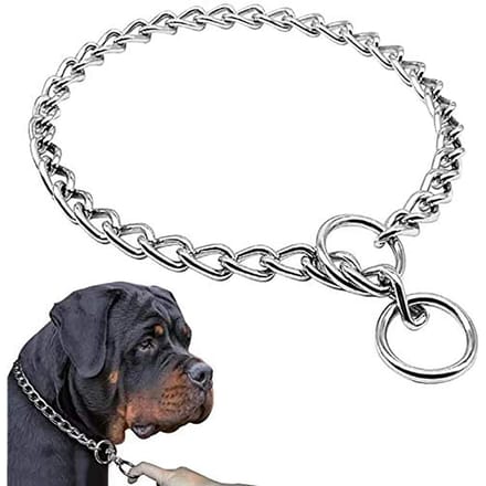 Colliers de dressage pour chiens en acier inoxydable argenté