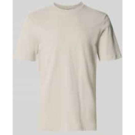 T-shirt met geribde ronde hals model 'Olaf'