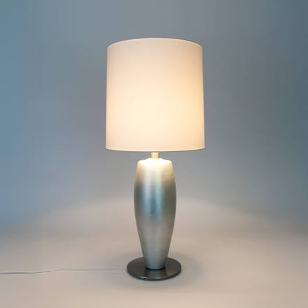 Holländer Tafellamp OMEGA SOTTILE, zilver/wit, hoogte 80 cm, keramiek, E27