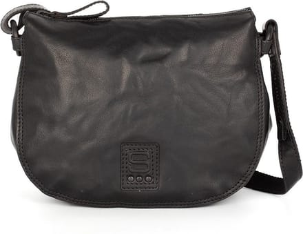 Leren Schoudertas / Crossbodytas - Hannah - Zwart