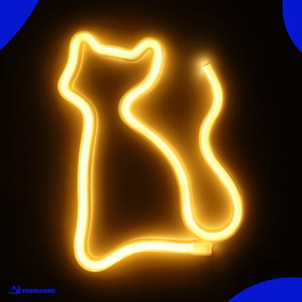 Neon Lamp - Kat Warm Wit - Staand - Dimbaar - Tafellamp - Neon Sign - LED Lamp - Verlichting - Wandlamp