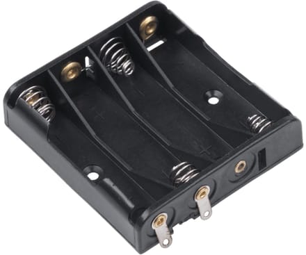 Batterijhouder 4x AAA - Plat - Zwart