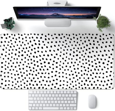 Bureaumat Gestippeld - Bureauonderlegger XXL - Bureau Organisatie - Antislip Rubberen Basis - 80 x 40 cm - Wit