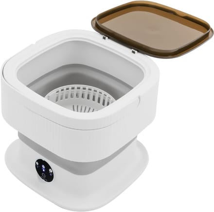 TIM® Camping Wasmachine - Mini Wasmachine - Wasmachines - 10L - met Centrifuge - Wit - 30cm x 30cm x 28cm